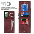 thumbnail image 3 of Feishell for Samsung Note 20, Case Wallet with Card Holder Functional Two Way Kickstand Durable Zipper Pocket RFID Blocking Leather Protective Leather for Samsung Galaxy Note 20, Winered, 3 of 12