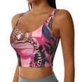 thumbnail image 2 of Daiia Cheetah On Toilet Humor Art Printed Women's Sports Bra, Breathable Activewear Bra with U-Back Design and Removable Pads, Comfortable and Supportive for Yoga, Workout-Large, 2 of 8
