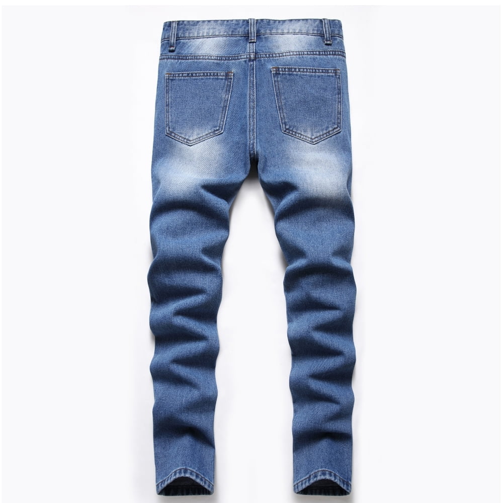 Keevoom Boys Skinny Fit Ripped Distressed Stretch Slim Washed Jeans 