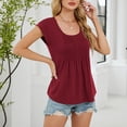 thumbnail image 4 of Lixiuxyad Chandail de Compression Femme T-Shirt Décontracté à Manches Courtes pour Femme T-Shirt d'Été Basique à Col Rond Coupe Ample Confortable Doux Haut Tee pour Dames, 4 of 5