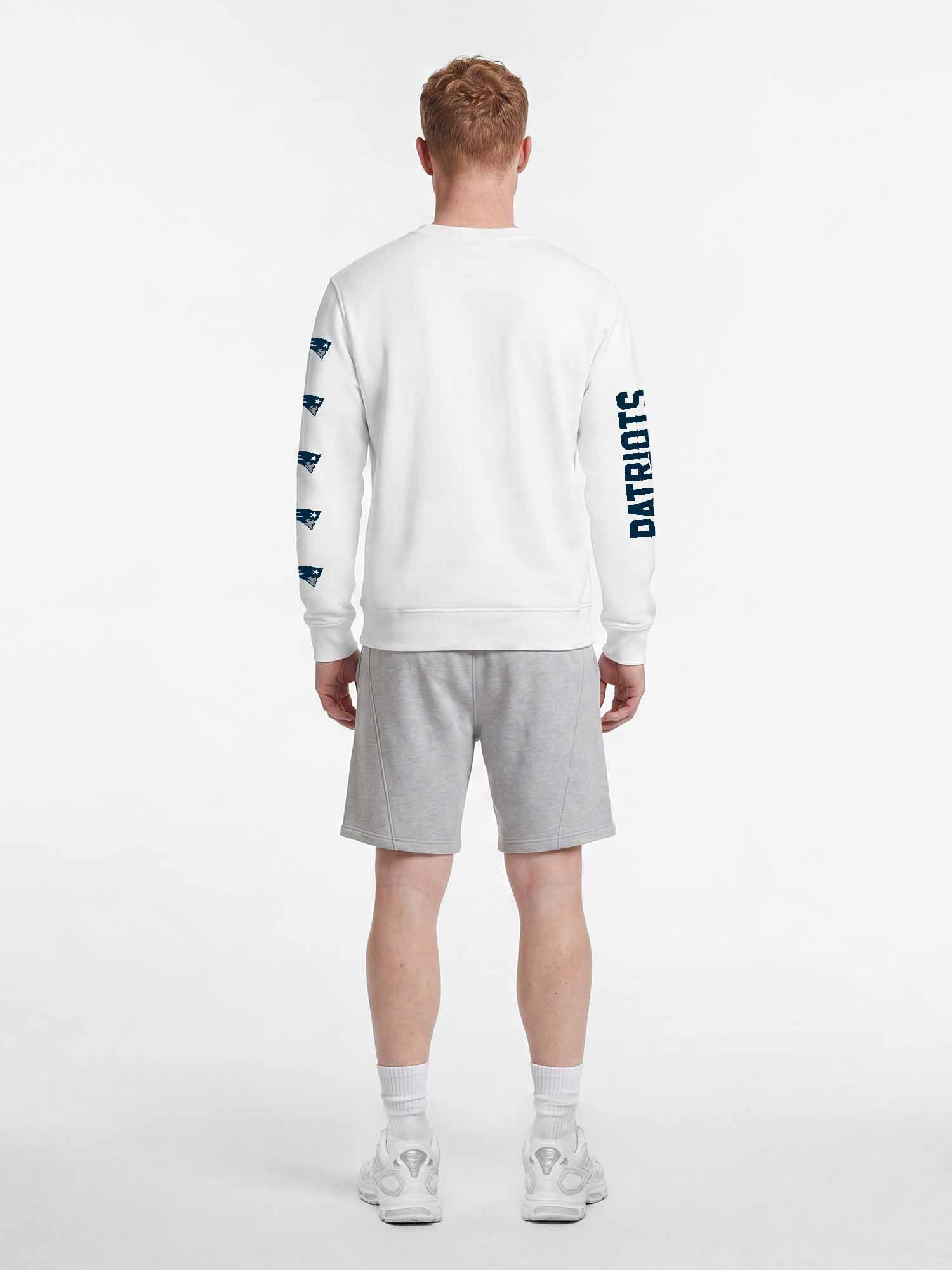 New England Patriots Reebok Mens White Crew Sweatshirt