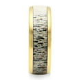 thumbnail image 3 of Tungsten Rings for Men Gold Wedding Band Antler Inlaid Dome Edge Matte Finish Size 8-16 (Tungsten, 13.5), 3 of 6