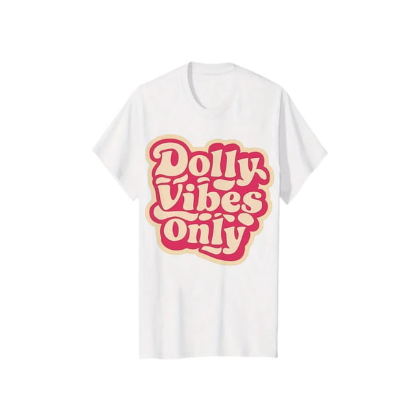 Dolly Vibes only Print T-Shirt, Casual Crew Neck Short Sleeve T-Shirt For Spring & Summer, Women's Clothing