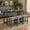 Dark Gray, variant on 59 Inch Bar Table Set with Power Outlet, USB Ports and 3 Padded Stools, Behind Couch Table for Living Room, Brown