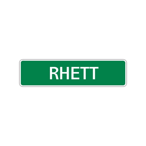 Rhett Boys Letter Printed Label Indoor Outdoor Children Name Wall Plaque Decoration Aluminum Metal Sign 4"x18"