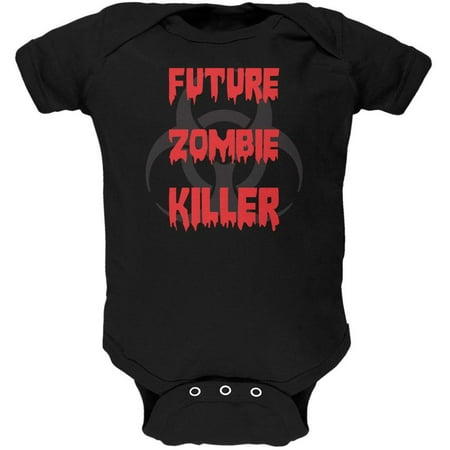 Future Zombie Killer Black Soft Baby One Piece