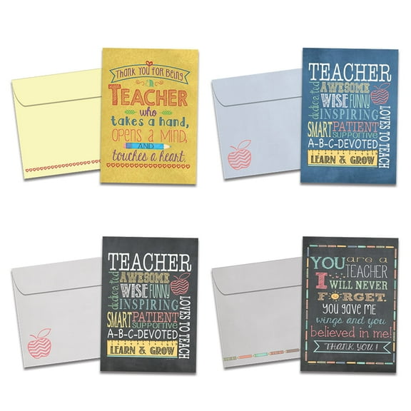 Tree-Free Greetings Teacher Appreciation Greeting Card 16 Pack, 100% Recycled Paper, 5x7, Teacher Appreciation (GP54068)