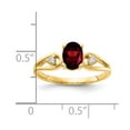 thumbnail image 2 of Auriga 14k Yellow Gold 7x5mm Oval Garnet AA Diamond Ring for Women Size-6, 2 of 4