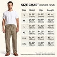 thumbnail image 4 of Ihhxva Men's Cotton Linen Cargo Pants Lightweight Casual Straight Leg Pants Elastic Drawstring Waist, Multiple Pockets Loose Fit Summer Beach Pants S-3XL, 4 of 10