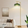 thumbnail image 6 of Gold Floor Lamp for Living Room Arc Floor Lamp with Remote Control & 3 Color Temperature,Modern Flower Lamp with Glass Lampshade Dimmable Vintage Standing Lamp Tall Lamp for Bedroom Corner, 6 of 14