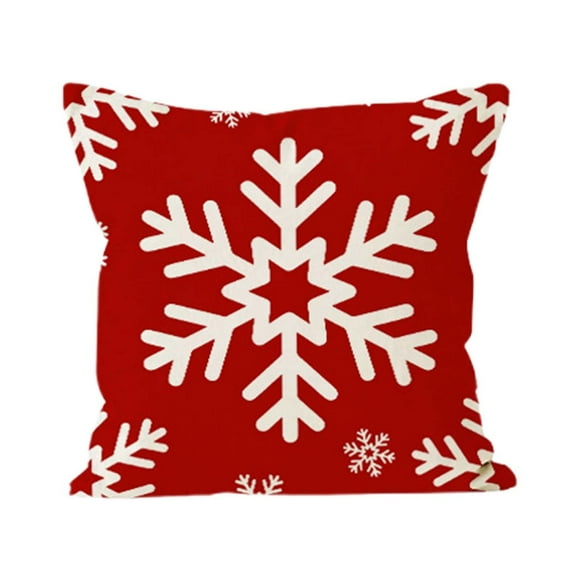Fundas De Cojín Navideñas 18 X 18 Pulgadas Funda De Almohada De Lino Navideña Decoraciones De Copos De Nieve Invernales Cojines Navideños Vacaciones Navideñas