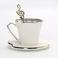 thumbnail image 1 of Coffee tea cups coffee cup saucer mug with spoon ceramic set (HTOOQ), 1 of 4