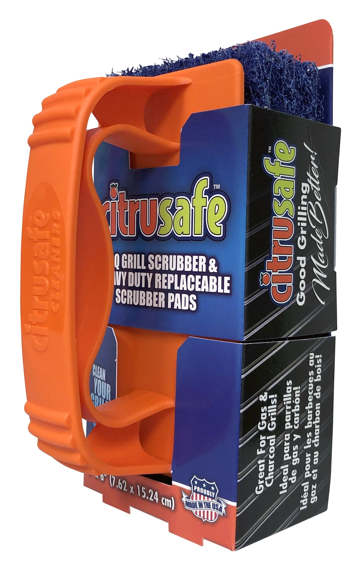 CitruSafe LG Heavy Duty Nylon Bristle Brush Safely Scrub Grill Grates and R... 