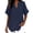 239#Dark Blue, variant on Women's Plain Short Sleeve Blouse, Casual Solid Color Top for Daily Wear, Ladies Clothes for All Seasons Blue M