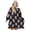 Skull and Bow Gothic Pattern, variant on Skull and Bow Gothic Pattern Oversized Sherpa Fleece Wearable Blanket Hoodie, Double-Sided Warm Fuzzy Pullover with Super Pockets for Women & Men