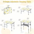 thumbnail image 6 of Yhuhwy Folding Camping Table, 2ft Small Portable Lightweight Aluminum Picnic Table with 3 Adjustable Heights for Indoor Outdoor Camp BBQ Beach (Lemon), 6 of 8