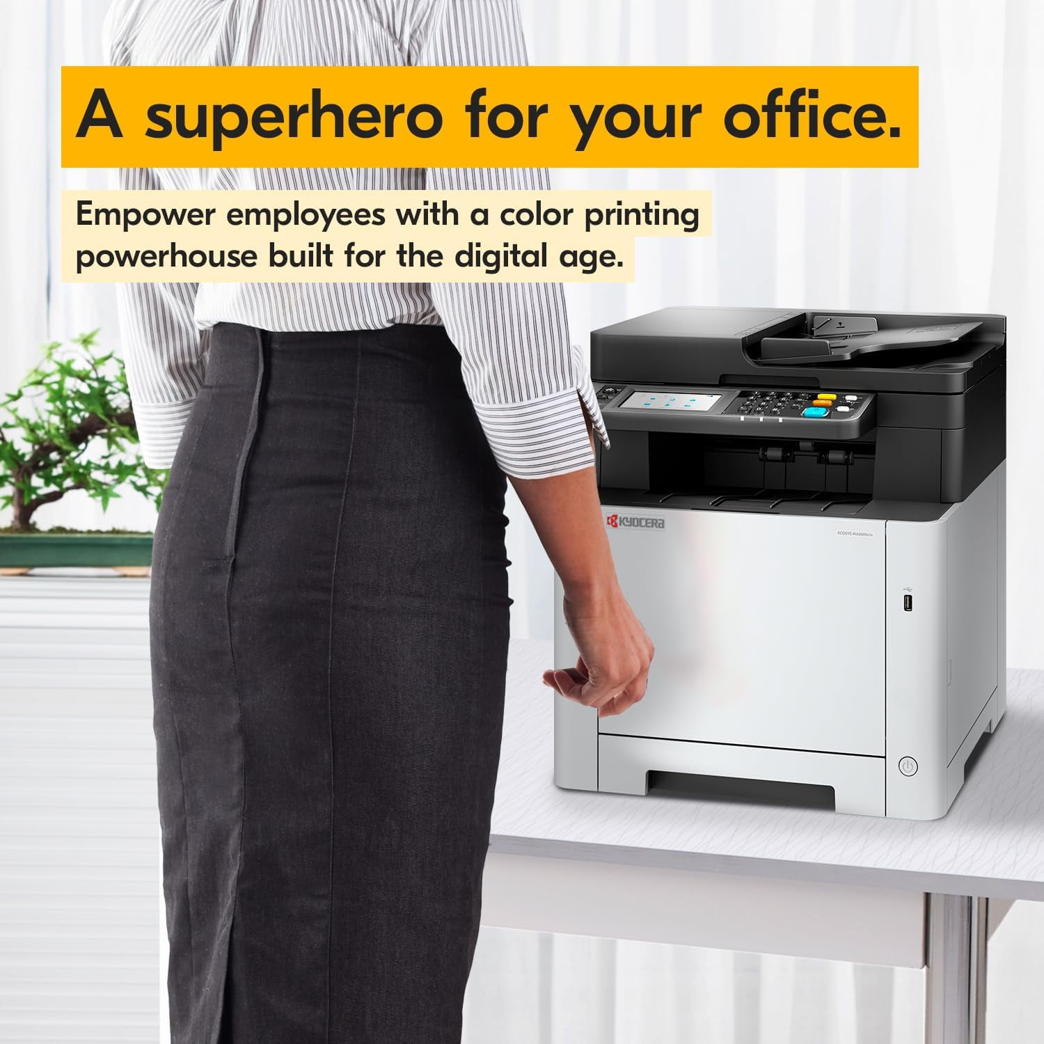 Kyocera ECOSYS MA2600cwx A4 Color Laser Printer - Copy, Print, Scan, 27 ppm, 1200 dpi, Wi-Fi Direct, 1GB Memory, 4.3 inch Color Touch Screen Control Panel