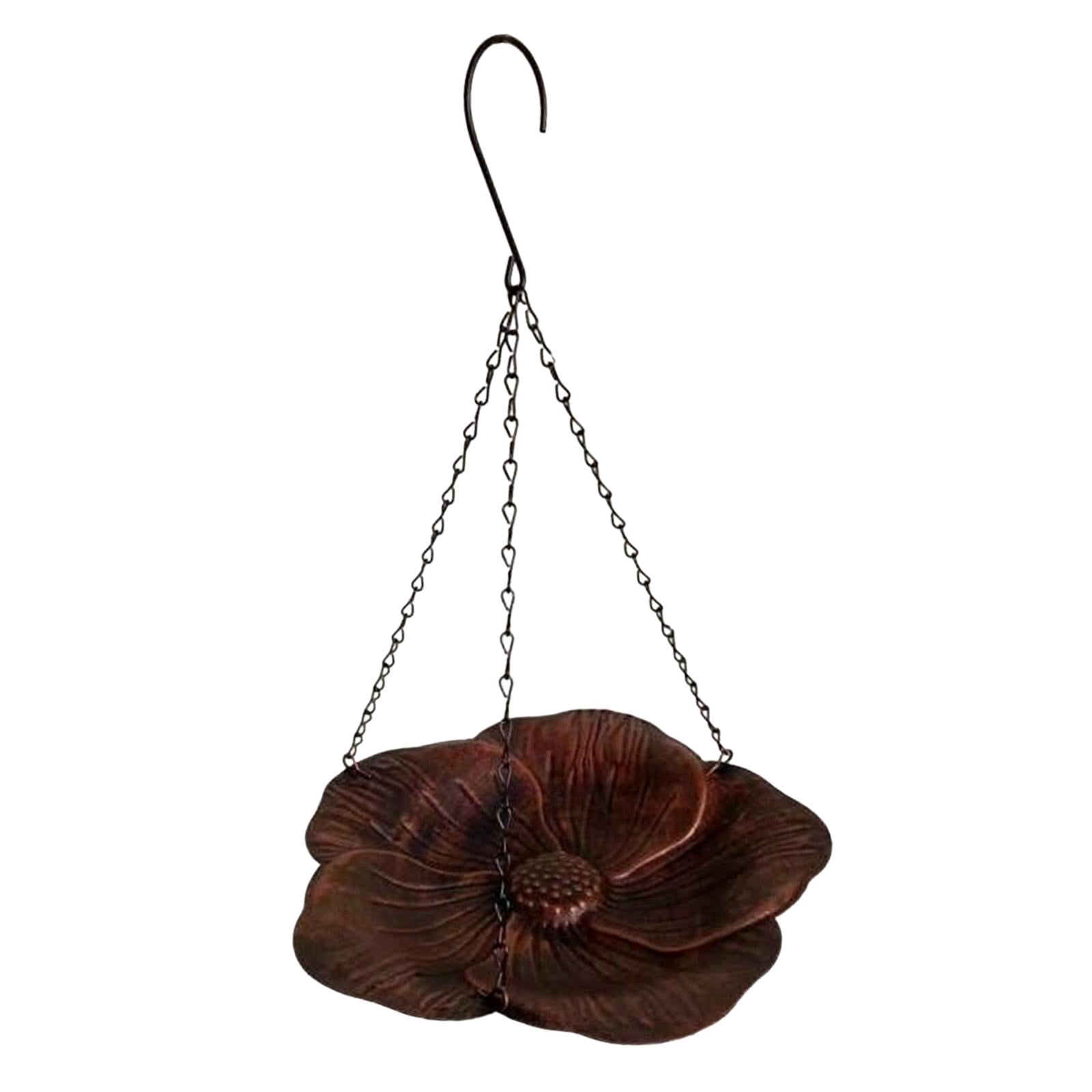 simhoa Outdoor Hanging Bird Feeder Bird Bath Bird Food Holder for Yard Lawn Outside Bronze