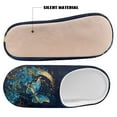 thumbnail image 4 of Chaqlin Moon Blue Flower Butterfly Womens' House Shoes Soft Plush Warm Anti-slip Rubber Sole Cozy Comfy Lightweight Indoor Home Gifts Slippers, 4 of 7
