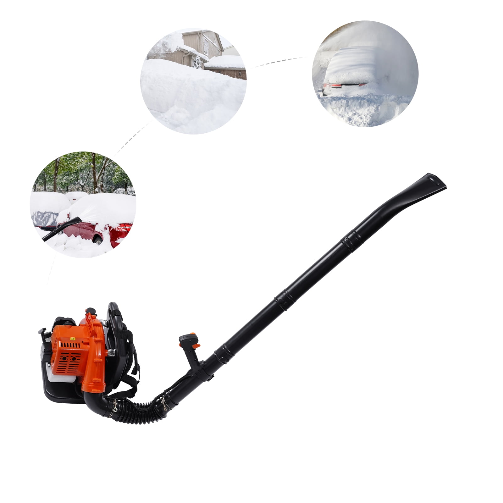 EB808 Backpack Leaf Blower 42.7cc 1.25KW ,Gas Leaf Blower 2-Stroke Backpack Gas Leaf Blower Gasoline Snow Blowers Engine 7000r/min