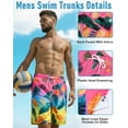 thumbnail image 3 of Justay Story Mens Swim Trunks 9" with 2 in 1 Compression Breathable Liner Zipper Pockets Quick Dry Swim Bathing Suit Summer Beach Hawaiian Shorts, Size S-2XL, 3 of 8