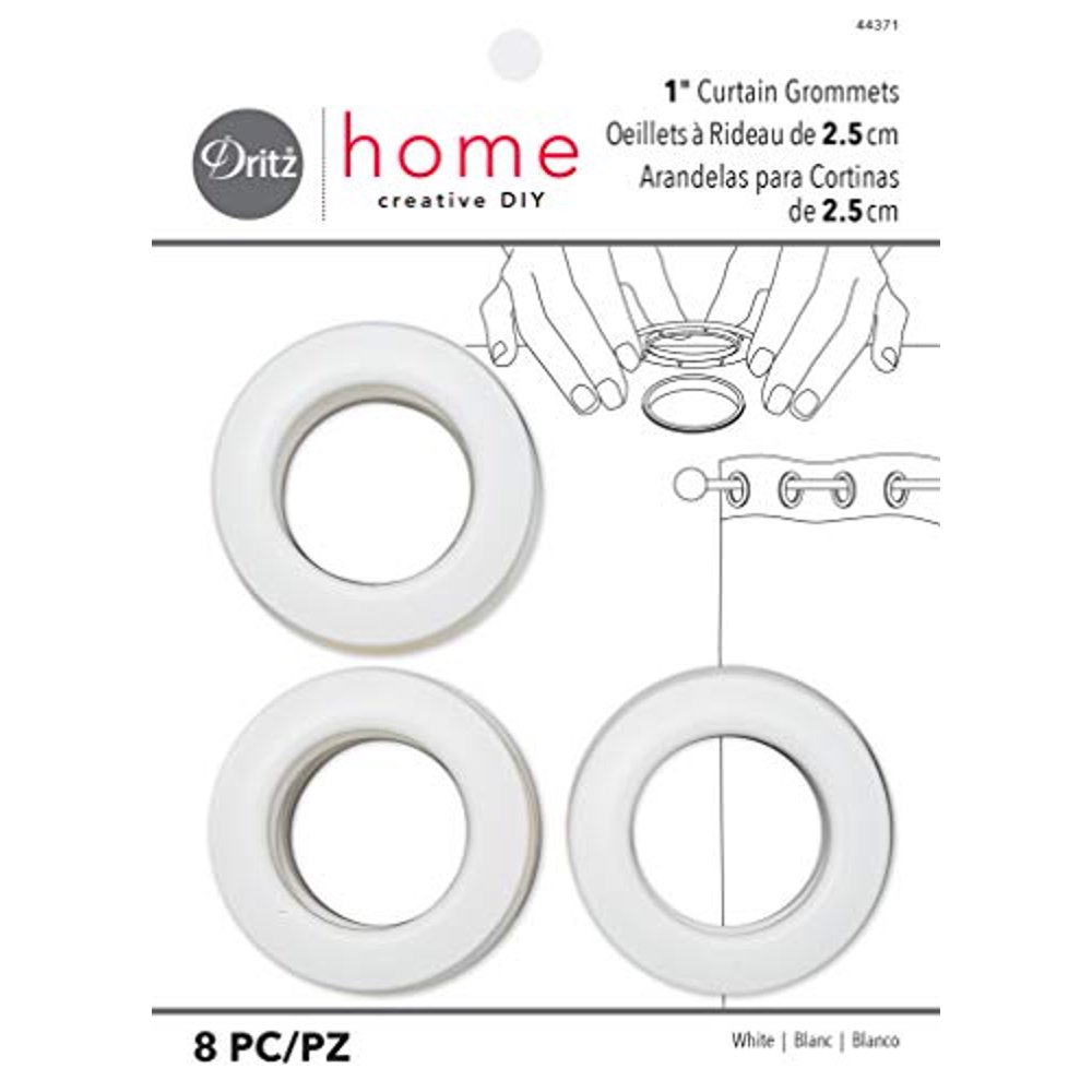 Dritz 44371 Plastic Curtain Grommets, 1Inch, White, 8 Count Walmart