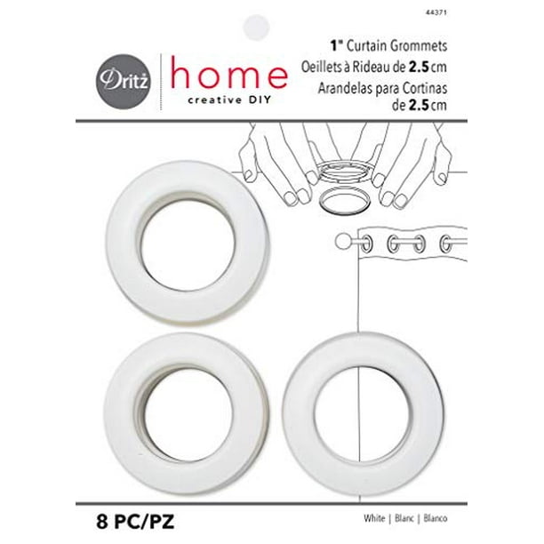 Dritz 44371 Plastic Curtain Grommets 1 Inch White 8 Count Com Dritz 44371 Plastic Curtain Grommets 1, Dritz Curtain Grommets Black
