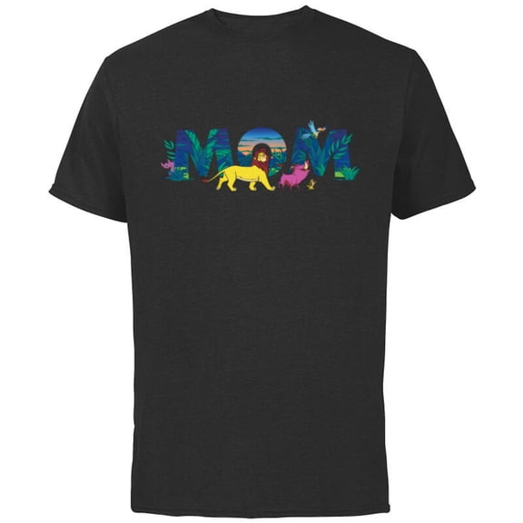 Disney The Lion King Simba & Pals Mom Mother’s Day Birthday - Short Sleeve Cotton T-Shirt for Adults - Customized-Black