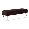 thumbnail image 3 of SAFAVIEH Couture Salome Solid Velvet Contemporary Bench, Giotto Cabernet, 3 of 9