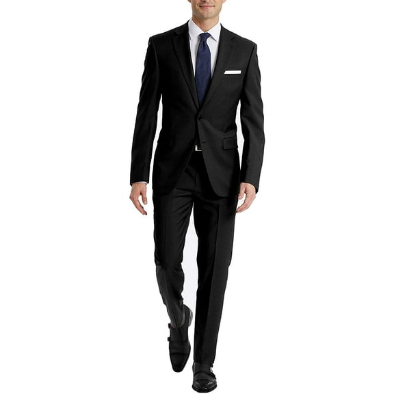 Calvin Klein Mens Slim Fit Suit Separates Suit Jacket 40 Tall Solid Black