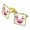 Gold, variant on Happy Vampire Girl Smiling Face Square Cufflink Set - Silver or Gold