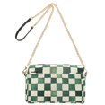 thumbnail image 2 of FORMRS Women Crossbody Purse with Chain Strap Vegan Leather Shoulder Handbag, Green and White Plaid Pattern, 2 of 7
