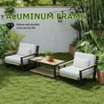 thumbnail image 4 of Aluminum Outdoor Patio Furniture Set 5 Seat, Patio Conversation Set with Durable Mesh Rope Weaving, Wide Armrests and Seats, Metal Sofa Set for Patio Yellow, 4 of 7