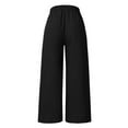 thumbnail image 4 of AWXNJUX Trousers Pants for Women Women's Spring Summer Fashionable Cotton Linen Baggy Wide Legged Pocket Casual Pants Trousers Pant Women Womens Pants Casual Palazzo Pants (Black,XL), 4 of 5