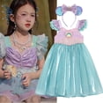 thumbnail image 2 of Vestido de Sirenita de Disney para niñas de 2, 4 y 8 años, disfraz de princesa Ariel, vestidos para niños, fiesta de cumpleaños de carnaval, conjuntos de ropa de sirena, 2 of 5