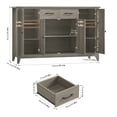 thumbnail image 3 of Hiphuta 55" Wide Buffet Cabinet with 2 Drawers & Adjustable Shelves, Modern Coffee Bar Cabinet with 2 Drawers and Sturdy Base for Living Room, Ash Gray, 3 of 8