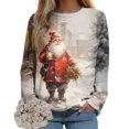 thumbnail image 3 of Futezty Womens Christmas Sweatshirt Funny Santa Snowman 3D Print Plus Size Graphic Sweatshirts Crewneck Xmas Holiday Tops, 3 of 5