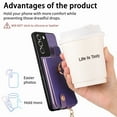 thumbnail image 5 of Nalacover Case for Samsung Galaxy S22 Plus Wallet Case with Card Holder & Zipper Pocket, 360° Rotation Ring Kickstand Premium PU Leather Cover, Shockproof Magnetic Button Flip Stand Phone Case,Purple, 5 of 9