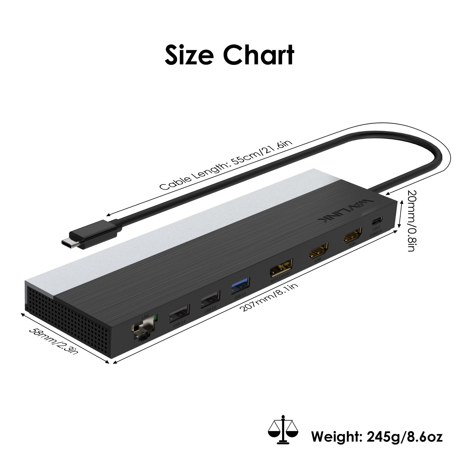 WAVLINK usb c laptop dock station Triple Display Docking Station, 85W Charging for PC, laptop hub, 4K@60Hz with DisplayPort, HDMI, USB 2.0/3.0, Gigabit Ethernet, SD/TF, Audio Jack for Windows&Mac