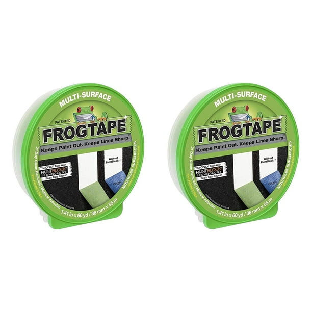 FROGTAPE 1358463 MultiSurface Painter's Tape with PAINTBLOCK, Medium Adhesion, 0.94" Wide x 60