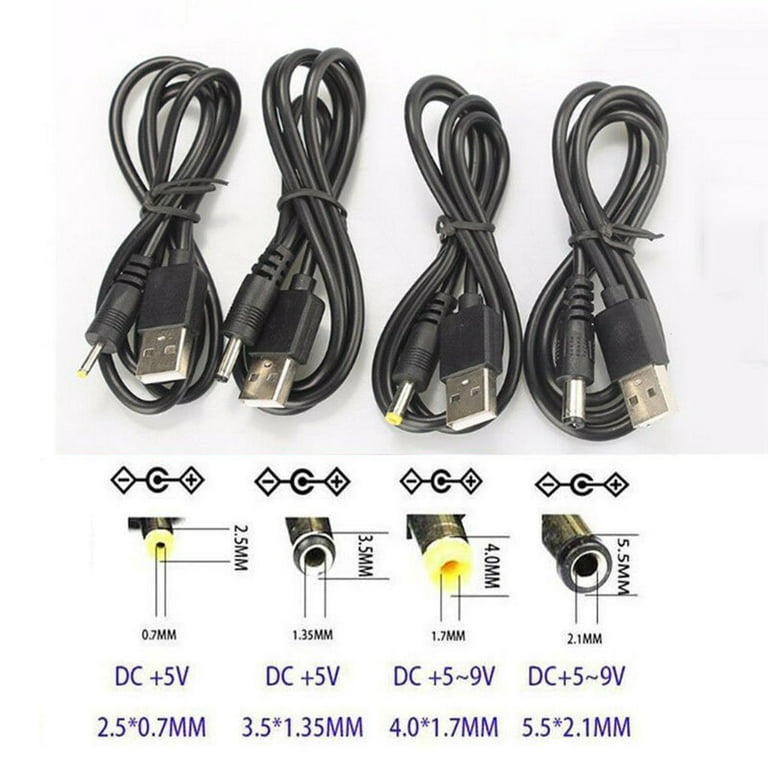 80cm USB Cable Adapter DC 5V Power Charger Connector Jack 3.5mm