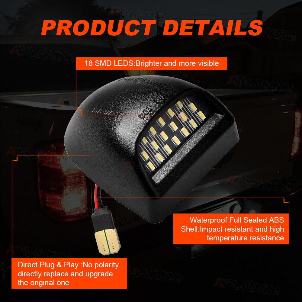 For 00-06 Chevy Tahoe Suburban GMC Yukon XL LED License Plate Light Lamp Set
