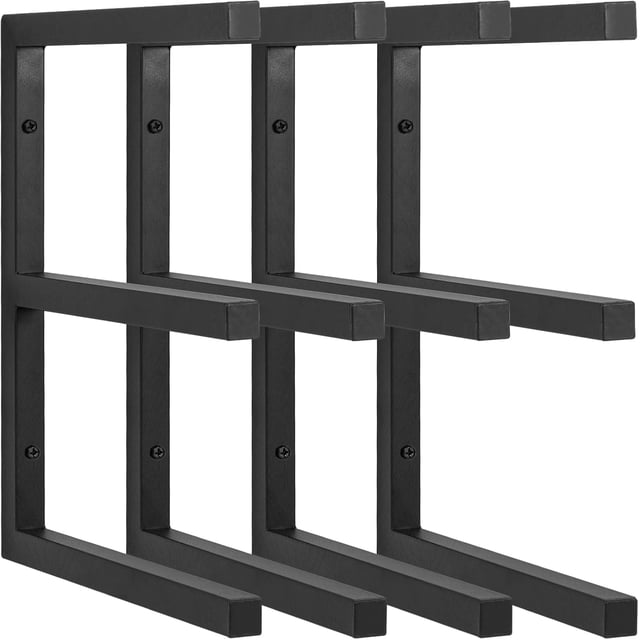 Level Wood Organizer and Lumber Storage Rack Wall Mount Utility Rack Wood Pipes Rack Heavy Duty Metal Lumber Shelf Holds Up LBS Indoor & Outdoor Use