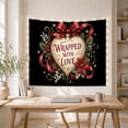 thumbnail image 5 of Red and gold Wrapped with Love heart ornament, bow, Elegant holiday romance Style for Romantic decor enthusiasts, Thoughtful Gift for Bedroom, living room, entryway, Tapestry Wall Hanging, 5 of 7