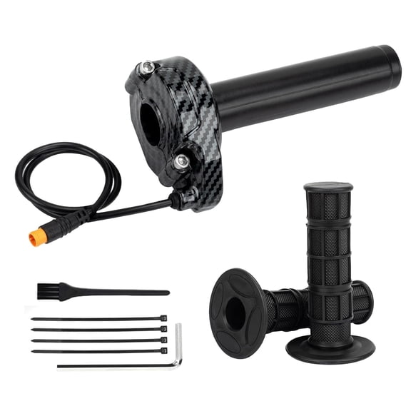 Full-Turn Throttle for Electric Bicycles, 3-Pin Surron-Style Throttle Grip Kit, 12V-72V, Compatible with  Electric Off-Road Bikes