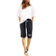 thumbnail image 2 of Puntoco pantalones cortos de verano para mujer, moda 2024, pantalones cortos informales con estampado de cinco puntos de verano para mujer, pantalones cortos de lino y algodón de talla grande, 2 of 6