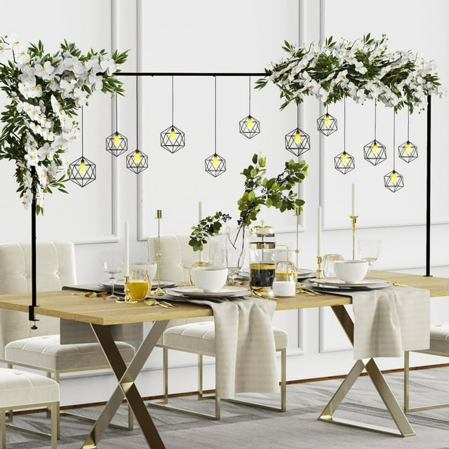 Soporte ajustable de metal para mesa Putros, con forma de arco, 33 a 107 cm de altura