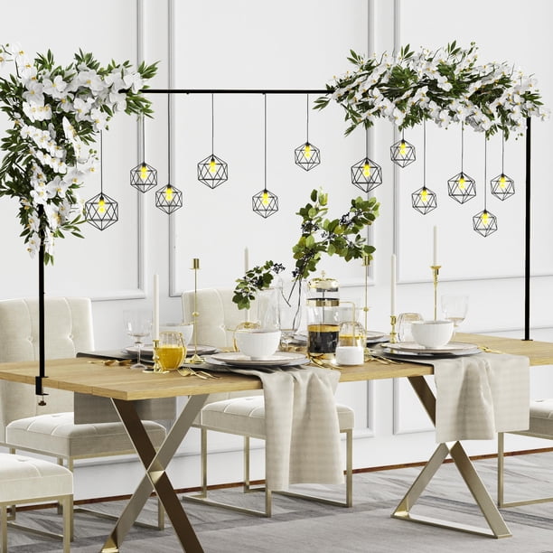 Soporte ajustable de metal para mesa Putros, con forma de arco, 33 a 107 cm de altura
