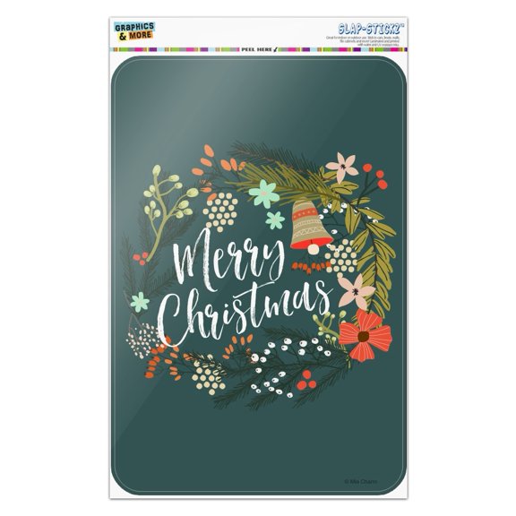 Merry Christmas Wreath Mistletoe Bell Home Business Office Sign