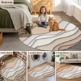 thumbnail image 5 of Modern Abstract 3FT Round Area Rugs for Living Room Geometric Beige Gradient Ultra-Thin Non-Slip Round Rugs Machine Washable Low Pile Circle Carpet for Bedroom Kitchen Nursery, 5 of 9